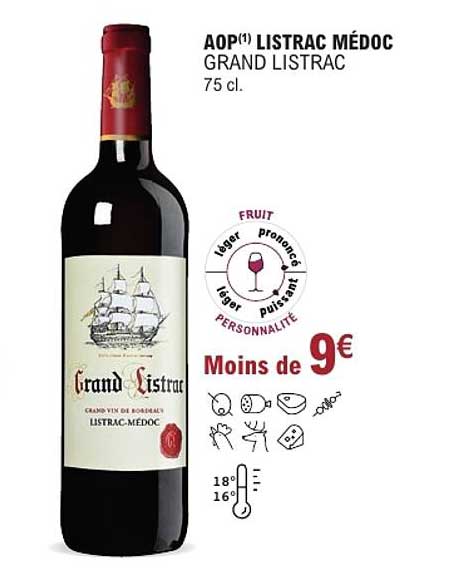 AOP(1) LISTRAC MÉDOC GRAND LISTRAC 75 cl.