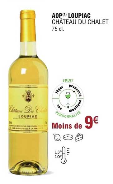 AOP(1) LOUPIAC CHÂTEAU DU CHALET 75 cl.