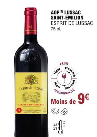 AOP¹ LUSSAC SAINT-ÉMILION ESPRIT DE LUSSAC 75 cl.