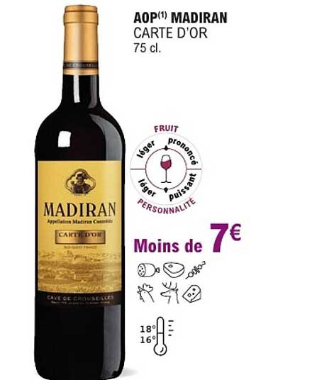 AOP¹ MADIRAN CARTE D'OR 75 cl.