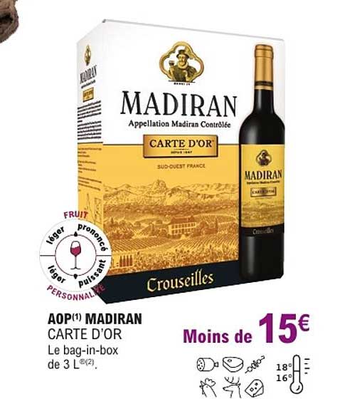 AOP(1) MADIRAN CARTE D’OR Le bag-in-box de 3 L (2)