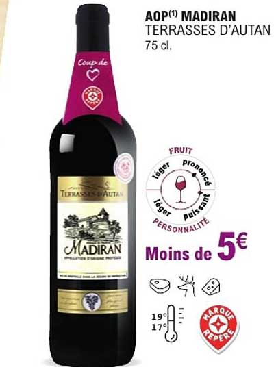 AOP(1) MADIRAN TERRASSES D’AUTAN 75 cl.