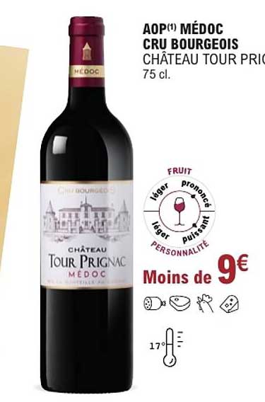 AOP(1) MEDOC CRU BOURGEOIS CHÂTEAU TOUR PRIGNAC 75 cl.
