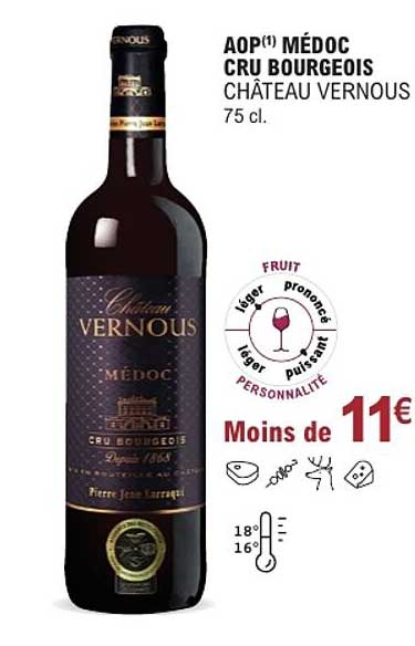 AOP(1) MEDOC CRU BOURGEOIS CHÂTEAU VERNOUS 75 cl.
