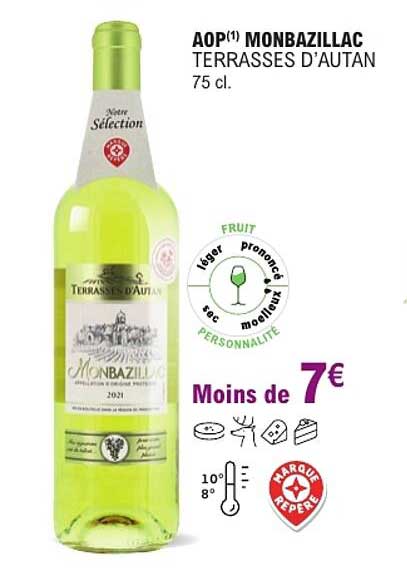AOP(1) MONBAZILLAC TERRASSES D’AUTAN 75 cl.