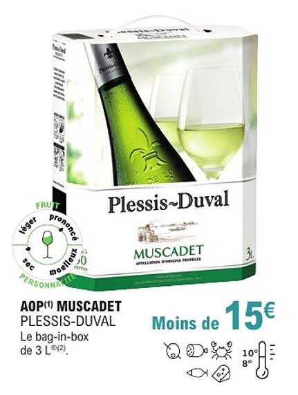 AOP(1) MUSCADET PLESSIS-DUVAL Le bag-in-box de 3 L(2)