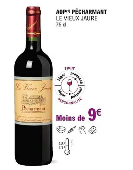 AOP(1) PÉCHARMANT LE VIEUX JAURE 75 cl.