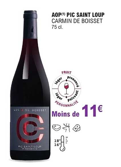 AOP(1) PIC SAINT LOUP CARMIN DE BOISSET 75 cl.