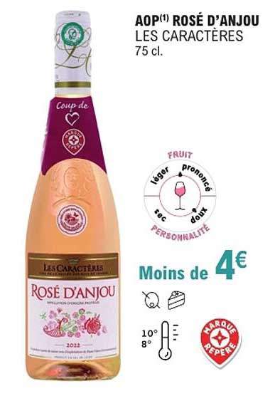 AOP1 ROSÉ D'ANJOU LES CARACTÈRES 75 cl.