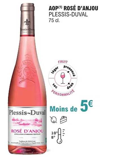 AOP(1) ROSÉ D'ANJOU PLESSIS-DUVAL 75 cl.