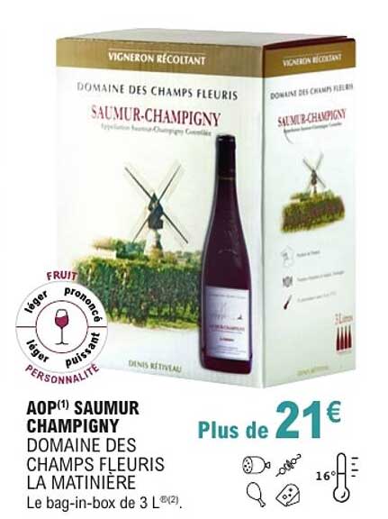 AOP(1) SAUMUR CHAMPIGNY DOMAINE DES CHAMPS FLEURIS LA MATINIERE