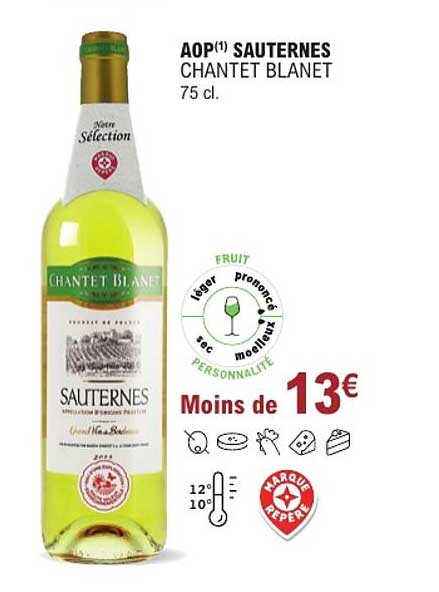 AOP(1) SAUTERNES CHANTET BLANET 75 cl.