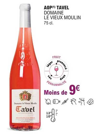 AOP¹ TAVEL DOMAINE LE VIEUX MOULIN 75 cl.