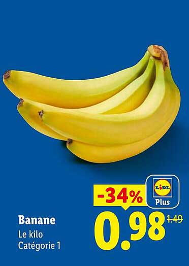 Banane Le kilo Catégorie 1
