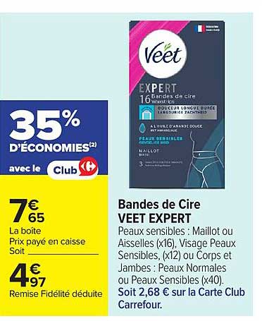 Bandes de Cire VEET EXPERT