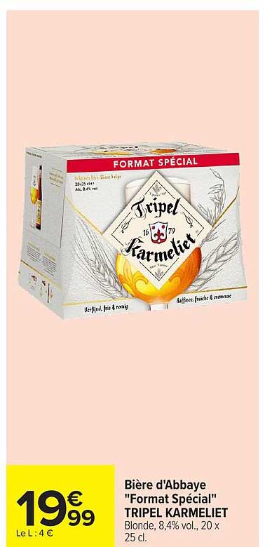 Bière d'Abbaye "Format Spécial" TRIPEL KARMELIET