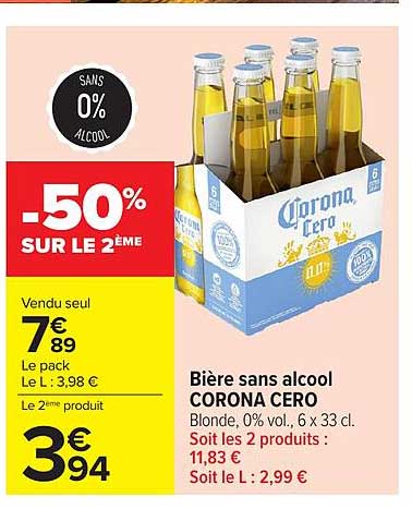 Bière sans alcool CORONA CERO