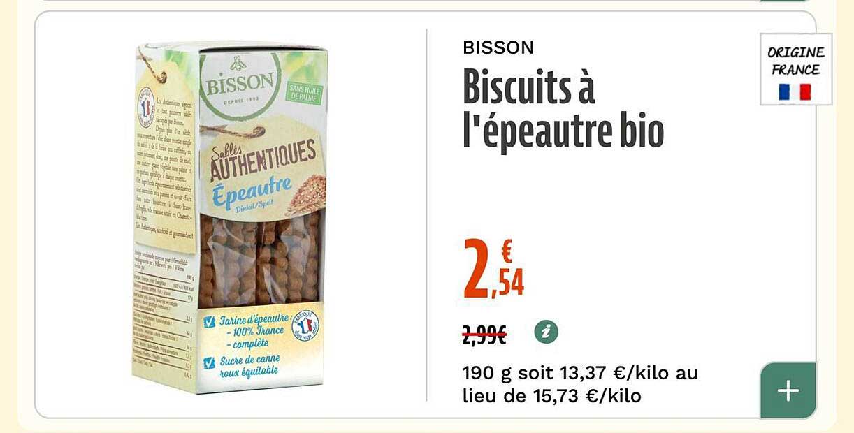 Biscuits à l'épeautre bio