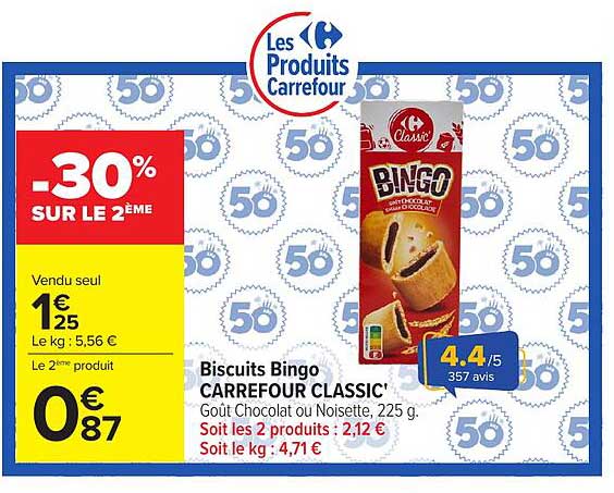 Biscuits Bingo CARREFOUR CLASSIC'