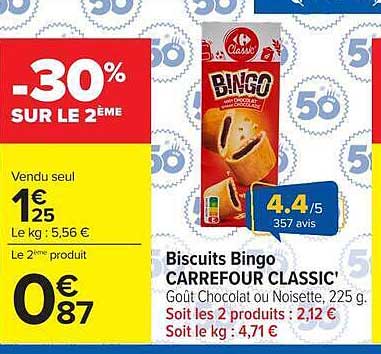 Biscuits Bingo CARREFOUR CLASSIC'