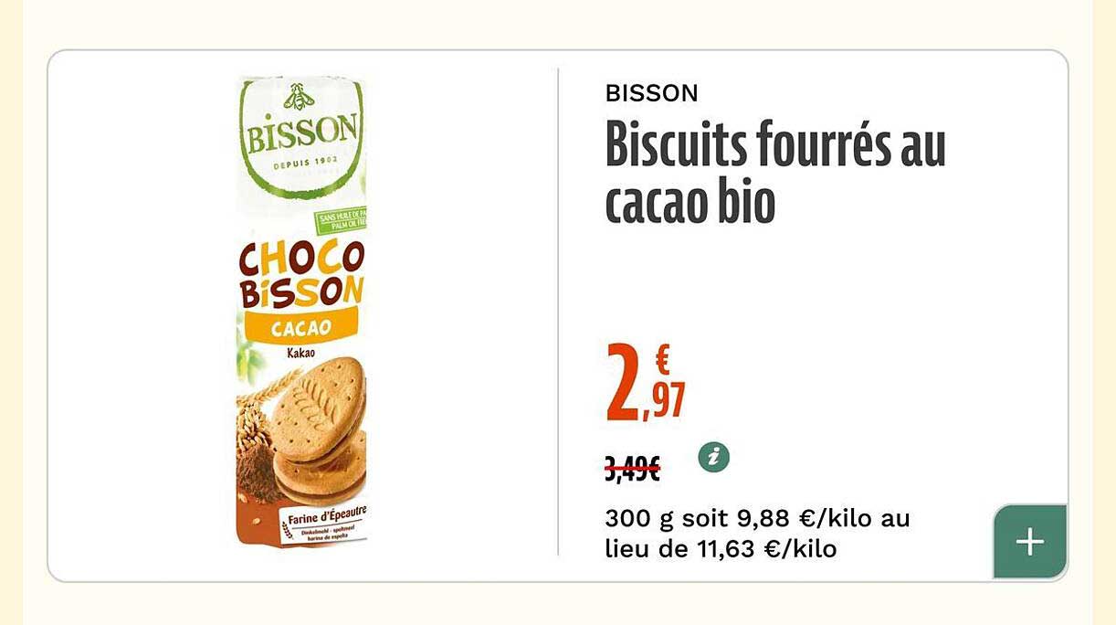 Biscuits fourrés au cacao bio