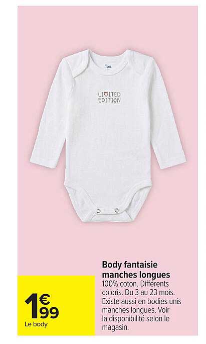 Body fantaisie manches longues
