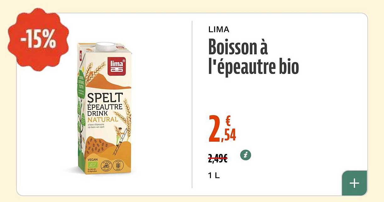 Boisson à l'épeautre bio