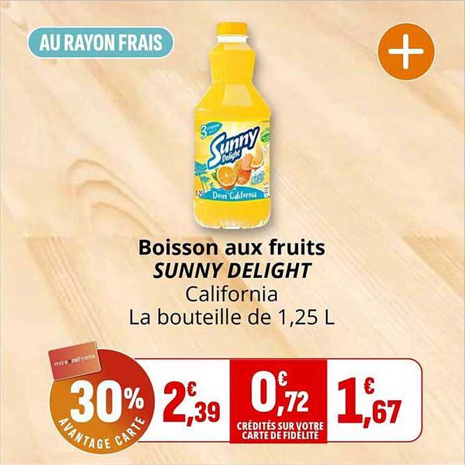 Boisson aux fruits SUNNY DELIGHT California La bouteille de 1,25 L