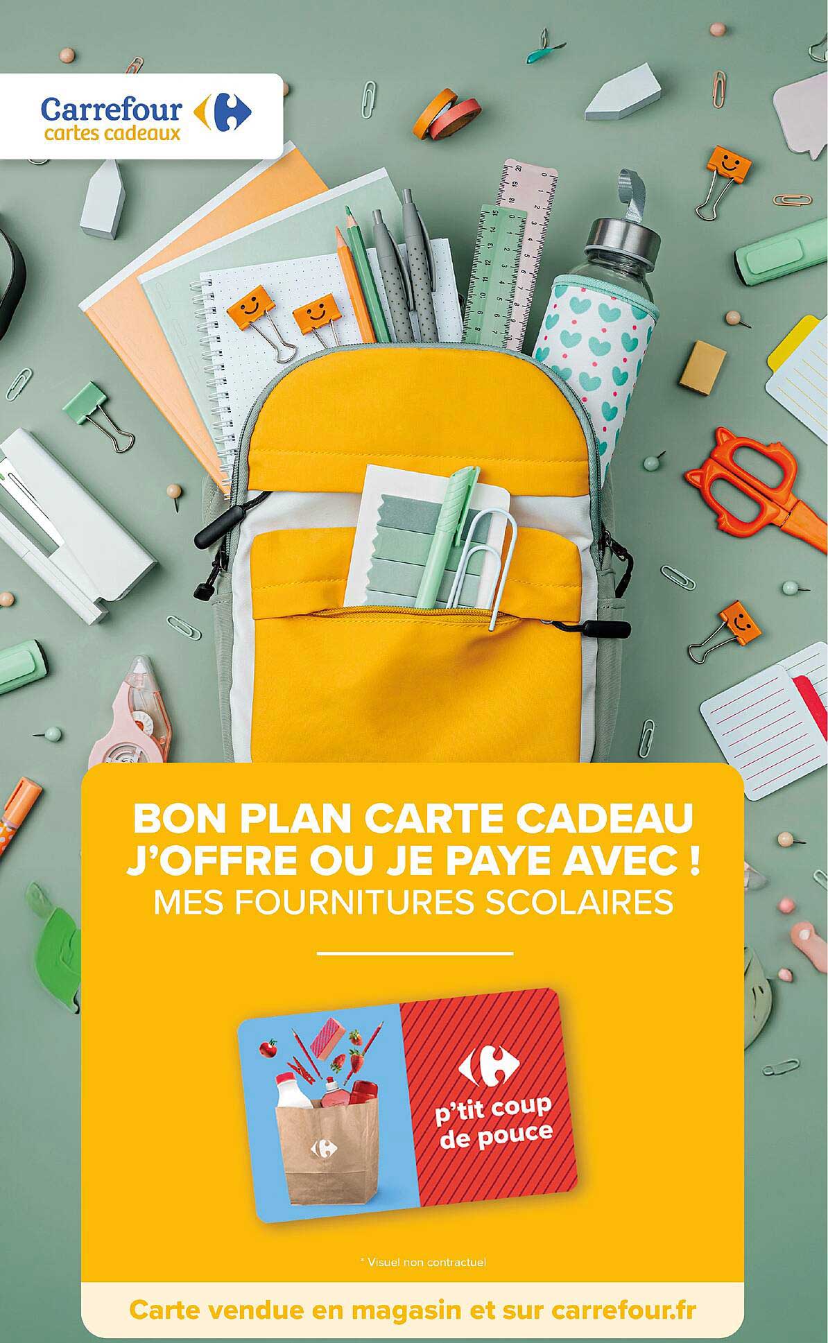 BON PLAN CARTE CADEAU J’OFFRE OU JE PAYE AVEC ! MES FOURNITURES SCOLAIRES