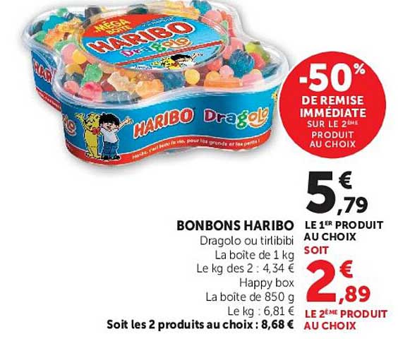 BONBONS HARIBO Dragolo ou tirlibibi