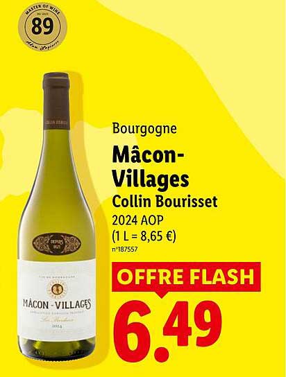 Bourgogne Mâcon-Villages Collin Bourisset 2024 AOP (1 L = 8,65 €) OFFRE FLASH
