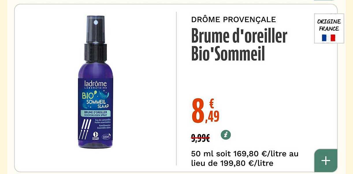 Brume d'oreiller Bio'Sommeil