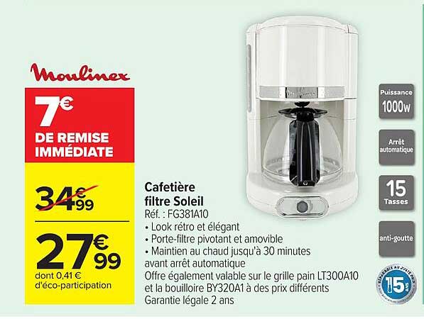 Cafetière filtre Soleil