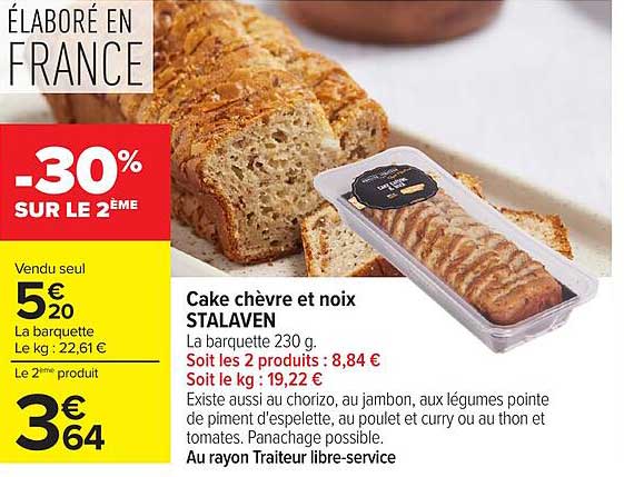 Cake chèvre et noix STALAVEN