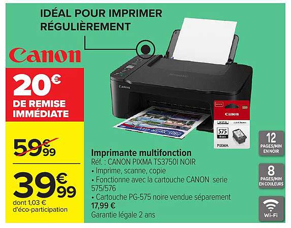 Canon Pixma TS3750i noir