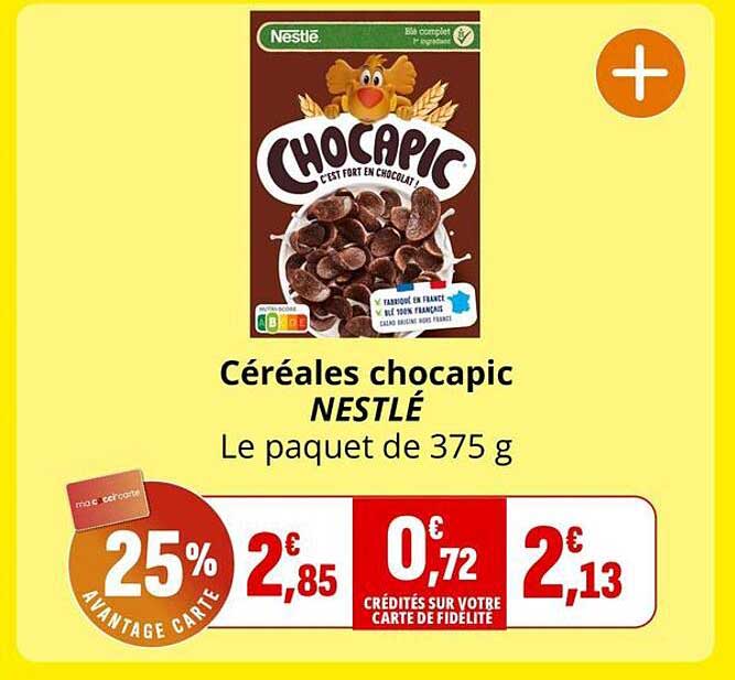 Céréales chocapic NESTLÉ Le paquet de 375 g