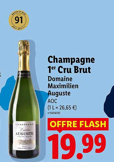 Champagne 1er Cru Brut Domaine Maximilien Auguste AOC (1 L = 26,65 €)