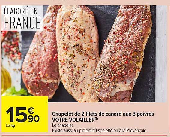 Chapelet de 2 filets de canard aux 3 poivres VOTRE VOLAILLER(f)