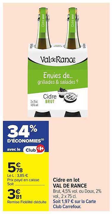 Cidre en lot VAL DE RANCE