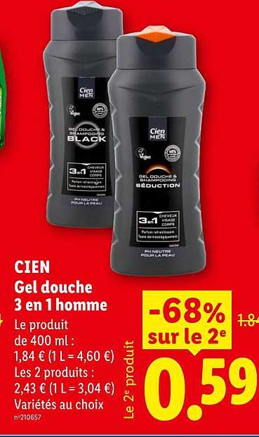 CIEN Gel douche 3 en 1 homme