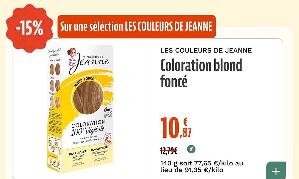 Coloration blond foncé