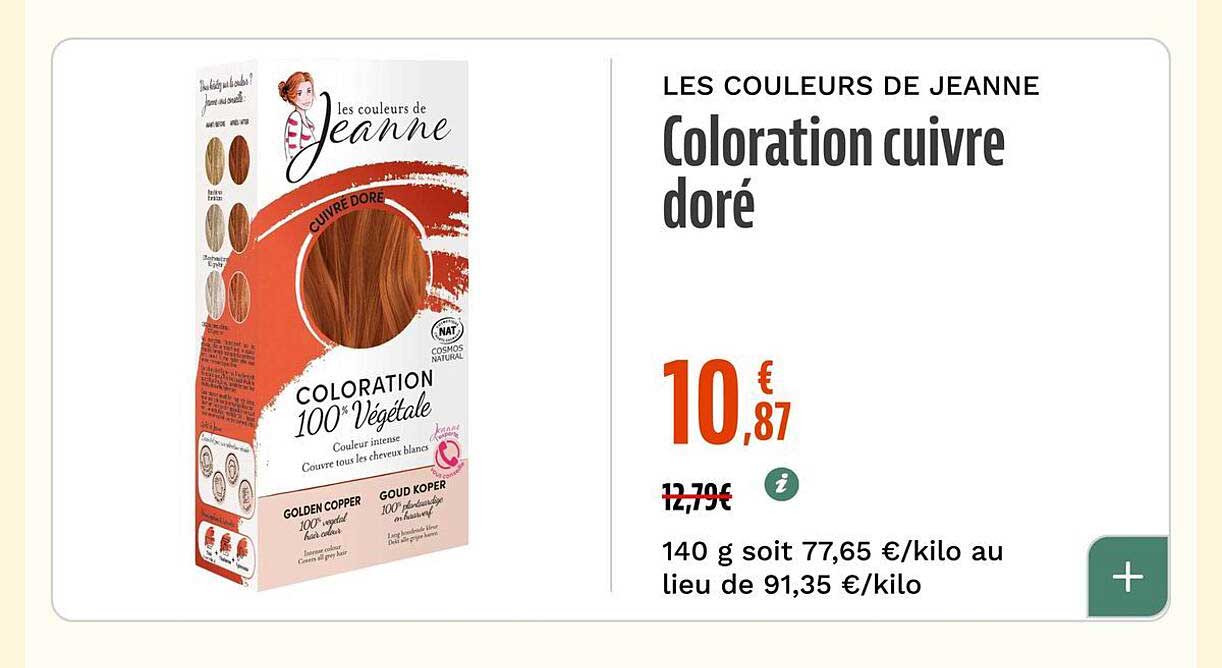 Coloration cuivre doré
