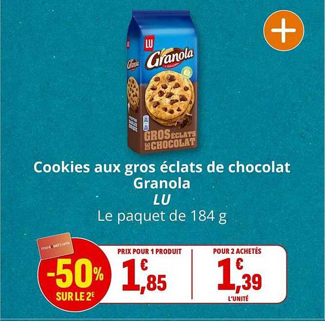 Cookies aux gros éclats de chocolat Granola LU