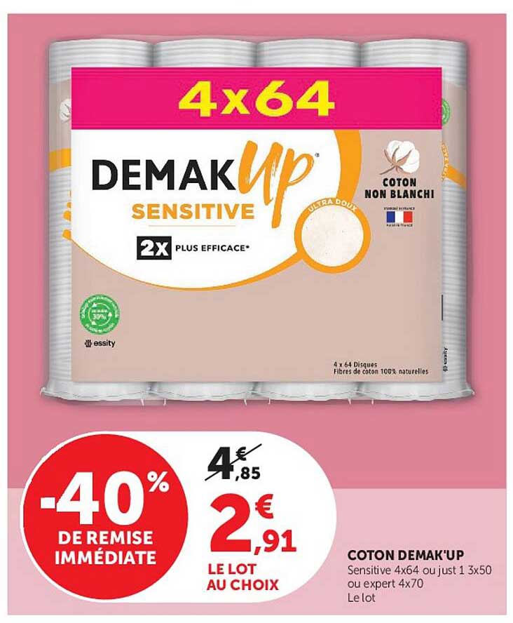 COTON DEMAK’UP Sensitive 4x64 ou just 1 3x50 ou expert 4x70 Le lot