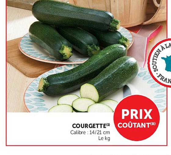 COURGETTE(1) Calibre : 14/21 cm Le kg