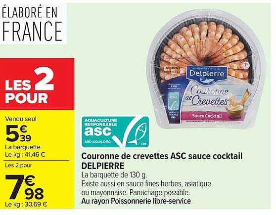 Couronne de crevettes ASC sauce cocktail DELPIERRE