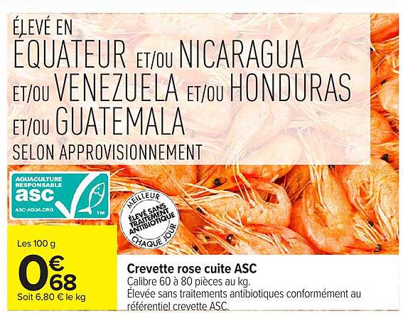 Crevette rose cuite ASC