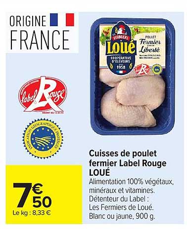 Cuisses de poulet fermier Label Rouge LOUE