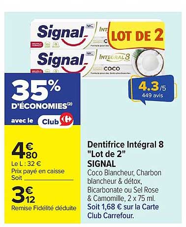 Dentifrice Intégral 8 "Lot de 2" SIGNAL
