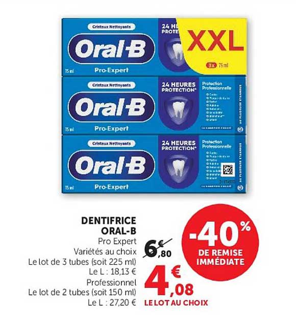DENTIFRICE ORAL-B Pro Expert Variétés au choix